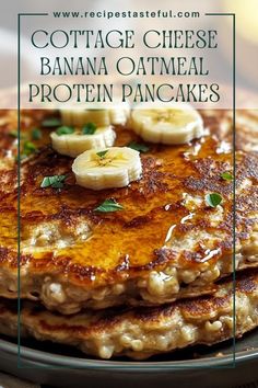 These delicious Cottage Cheese Banana Oatmeal Protein Pancakes are a healthy and protein-packed breakfast option. Made with wholesome ingredients, they offer a delightful combination of flavors and nutrients that will keep you energized throughout the day. Banana Egg Protein Pancakes, Cottage Cheese Oatmeal Banana Protein Pancakes, Healthy Breakfast Using Bananas, Cottage Cheese Banana Oatmeal Protein Pancakes, High Protein Banana Oat Pancakes, Cottage Cheese Oatmeal Banana Pancakes, High Protein Cottage Cheese Banana Bread, Protein Banana Bread Cottage Cheese, Banana Oatmeal Cottage Cheese Pancakes