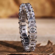 emerald cut lab grown diamond eternity band Emerald Cut Diamond Eternity Band, Eternity Wedding Bands, Emerald Cut Eternity Band, Eternal Symbol, Diamond City, Emerald Cut Engagement, Diamond Eternity Band, Stackable Bands, Right Hand Rings