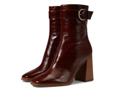 Nine West Taress | Zappos.com Brown Heel Boots Women, Burgandy Leather Shoes, Burgundy Dress Ankle Boots, Brown Ankle Boots With Heel, Leather Heeled Ankle Boots, Leather High Heel Ankle Boots, Red Boots Casual, Red Pointy Toe Boots, Burgundy Sock Boot