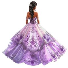 Add a touch of royalty to your creative projects with our Lavender Quinceañera Princess Clipart. This exquisite digital illustration features a stunning dark-haired princess wearing a beautiful lavender Quinceañera gown adorned with delicate flowers. Perfect for any Quinceañera celebration or princess-themed project, this high-resolution 12-inch clipart ensures your designs stand out with elegance and charm. Elegant Quinceañera Princess Design: Captivating illustration of a dark-haired princess Lavender Quinceanera, Princess Clipart, Princess Design, Purple Princess, Purple Gowns, Quinceanera Invitations, Delicate Flowers, Personalized Invitations, Delicate Flower