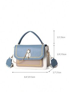 Trendy Blue Shoulder Bag With Metal Hardware, Blue Rectangular Bag With Chain Detail, Blue Rectangular Bag With Chain, Blue Rectangular Bags With Chain, Blue Shoulder Bag With Metal Hardware, Blue Square Bag With Chain Strap, Trendy Blue Bag With Chain Detail, Chic Blue Bag With Chain Detail, Chic Blue Bag With Chain