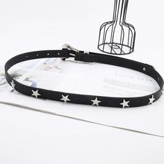 Length: 103cm Trendy Adjustable Belts, Edgy Black Belt Buckle With Removable Belt, Trendy Black Chain Belt With Removable Feature, Trendy Adjustable Belt Buckles With Removable Belt, Adjustable Black Belts For Party, Adjustable Black Belts For Parties, Trendy Black Leather Belt Buckles, Trendy Black Leather Belt Buckle, Trendy Adjustable Belt Buckles For Party