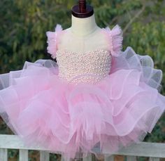 Pink Angel Flower Girl Dresses Tulle Puffy Pearl Pink Flower Girl Dresses, Pink Angel, Dresses Tulle, Pearl Bow, Retro Girls, Flower Girl Dresses Tulle, Kids Birthday Gifts, Pink Kids, Wedding With Kids