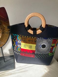 Stylish Ankara African Bag for Women and Girls Tote Bag With Removable Pouch, Multicolor Rectangular Bucket Bag For On-the-go, Fashion Tote Bag With Top Carry Handle, Large Capacity Rectangular Bags As Fashion Accessory, Large Capacity Rectangular Bag As Fashion Accessory, Rectangular Bag With Detachable Handle, Box Bag Tote With Top Carry Handle, Multicolor Square Bags, Multicolor Large Capacity Shoulder Bag For On-the-go