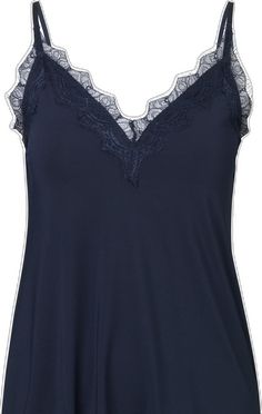 Rosemunde Billie Strap Top  With Elegant Lace  4217-192 Dark Blue Elegant V-neck Top With Adjustable Straps, Elegant Camisole Top With Built-in Bra, Elegant Cami Vest Top, Elegant Spaghetti Straps Vest Top, Elegant Stretch Top With Adjustable Straps, Elegant Blue Viscose Tops, Elegant Tops With Delicate Straps And Stretch, Elegant Stretch Tops With Delicate Straps, Stretch V-neck Top With Delicate Straps