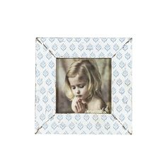 A design that complements traditional decor styles, this 4x4 square picture frame features a distressed white border with a repeating botanical pattern printed in light blue. The classic blue and white color combination offers a familiar look, while the exclusive pattern on the frame creates a unique decor accent. This frame is perfect for displaying your favorite photos or artwork and will add a whimsical charm to any room. Coastal Picture Frames, Coastal Picture Frame, Metal Table Frame, Square Picture Frame, Picture Frame Wood, Bedroom Stuff, 4x6 Picture Frames, Coastal Granddaughter, Gallery Wall Frames