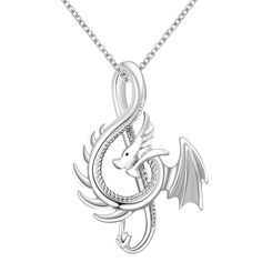 PRICES MAY VARY. Design: The dragon necklace combines with musical notes to show the power of faith and love. The special design of the dragon pendant makes it look vintage and classy at the same time Material: This music necklace is made of 925 sterling silver, suitable for long-term wear and does not contain any allergic elements. You can give music necklace for women as a gift Size: music note necklace pendant: 0.64 inches * 0.92 inches,chain length: 18 +2 inches. Every part of the dragon jewelry has been strictly checked for quality,so you can give dragon necklace for women as a gift with confidence Special gift: The music jewelry comes with a beautiful gift box,which is the special treble clef necklace choice for Christmas,Valentine's Day,anniversary,Thanksgiving,suitable for women,wi Music Lover Gifts, Dragon Gifts, Treble Clef Necklace, Necklace Music, Music Note Necklace, Necklace Dragon, Music Necklace, Silver Dragon Necklace, Dragon Stuff