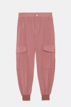 Zara rose colored jogger type trousers with elastic waist and false button, side pockets with flaps, side slip in pockets NWT Size M REF 1608/228 MEASUREMENTS TAKEN WITH GARMENT LAYING FLAT AND APPROXIMATE WAIST - 28” - 34” INSEAM - 25” LEG OPENING - 8” FRONT RISE - 10” ***We kindly ask Buyers to please choose your size carefully when you purchase do some research regarding the size. I have stated all the measurements. Please review them. If you have any questions, please email me through Ebay. Trousers Details, Zara Portugal, Flowy Pants, Fitted Trousers, Tapered Pants, Pink Coral, Cargo Trousers, High Waisted Trousers, Zara United States