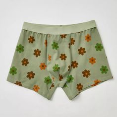 Nwt Uo - Urban Outfitters Boxer Briefs Color: ‘Doodle Floral Icon’ Design - Green / Brown Size: Large (36”-38”) Material (Body): 95% Cotton, 5% Spandex Fitted Cotton Stretch Boxer Shorts Topped With An Allover Doodle Pattern. Finished With A Solid Color Elastic Stretch Waistband. Features: - Doodle Icon Boxer Briefs - Stretch Elastic Waistband - Fitted Silhouette Casual Green Boxer Briefs For Loungewear, Casual Green Cotton Boxer Briefs, Cool Boxers, Boxers Aesthetic, Boxer Pattern, Boxers Design, Doodle Floral, Cute Boxers, Accessories To Buy