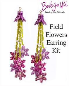 the seed flowers earrings are made from seed beads