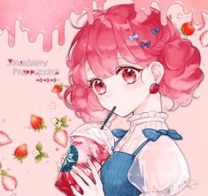 Strawberry Frappuccino, Twin Princess, Cocoppa Wallpaper, Chibi Drawings, Anime Princess, Anime Eyes, 영감을 주는 캐릭터, Kawaii Drawings, Cute Anime Pics