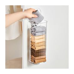 PRICES MAY VARY. Multi-Use - This plastic grocery bag dispenser holder can store plastic bags, underwear and socks. save your kitchen and closet from the mess Extra Wide Design - Plastic bag organizer measures 4.92“x 3.3"x 10.6"/12.5cm x 8.5cm x 27cm, 12.5cm wide making your plastic bags/underwear/socks easier to store and pull from the bottom dispensing slot. Hang It Practically Anywhere - The wall-mount plastic bag organizer can be mounted wherever you need it – on the wall, on the door or eve Kitchen Small Storage, Storing Plastic Bags, Socks Storage, Closet Storage Drawers, Plastic Bag Dispenser, Wand Organizer, Esthetics Room, Organizer For Bathroom, Sock Storage