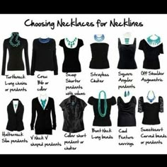 Great Chart To Help With Accessorizing Your Outfit! Necklaces For Necklines, Necklace For Neckline, Rocker Girl, Types Of Clothing, Mode Inspiration, Looks Style, Look Chic, Home Fashion