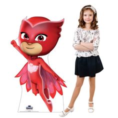 Transform your party space into Tarabiscoville when you set up this Owlette Stand-Up. A perfect pick for any PJ Masks(TM) themed events, birthday parties or pajama parties! It also makes a great home decoration for playrooms or bedrooms that your little superheroes will love! Featuring Amaya as Owlette, ready to swoop in and save the day from the baddies, this will bring tons of fun energy to your event. Pair it with the Catboy and Gekko Stand-Ups on our site to make a scene that is truly heroic Pj Masks Owlette, Cardboard Standup, Cardboard Cutouts, Cardboard Cutout, Pajama Party, Save The Day, Stand Up, A Team, Birthday Parties