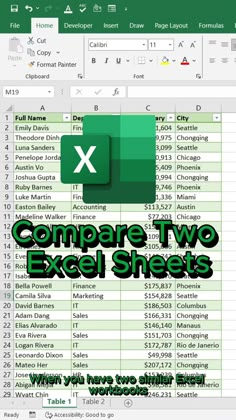 Excel Training | How to Compare Two Excel Sheets and Find Differences. Highlight differences between 2 sheets with conditional formatting #excelfunctions… | Instagram Google Sheets Templates, Excel Training