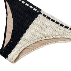 Zimmermann Clover Crochet Bikini Set in Black & WhiteSize 1 / SColor Black and creamPreloved **Some light yellowish spots at the bikini bottoms. Unsure if they are removable. Website DetailsSelf: 100% cottonLining: 92% polyamide, 8% elastaneTies: 80% polyamide, 20% elastane. Made in China. Hand wash. Unpadded. Halterneck and back tie closures. Side tie hip closures. Lightweight crochet fabric. Sold as a set. Our Style No. ZMER-WX139. Manufacturer Style No. 4980WCLO.1141-YMost items are previousl Cream Beachwear Swimwear For Pool, Cream Swimwear For Pool, Beige Beachwear Bottoms For Pool, Cream Triangle Top Swimwear For Beach Season, Cream Swimwear For Beachwear, Cream Swimwear For Beach Season, Cream Swimwear For Beach Season Swimming, Cream Swimwear For Swimming, Beachwear Style, Cream Swimwear For Swimming