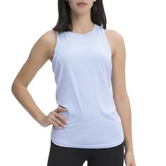 Light Blue Back Bowknot Breathable Sports Tank