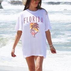 Florida Shirt Coconut Girl Beachy Tee Florida Map Beach Coverup Summer Shirts Trendy Comfort Colors Preppy Aesthetic Florida Vacation Shirt by MeliDesignsStudio on Etsy Florida Map, Florida Shirt, Shirts Trendy, Map Of Florida, Coconut Girl, Beach Lover, Preppy Aesthetic, Florida Vacation, Map Design