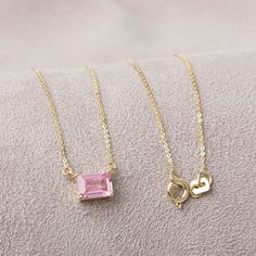 "Tourmaline is a stone of protection and grounding. It is a symbol of balance and harmony. Our 14k solid gold and pink tourmailine necklace is produced horizontally with double link to stay fixed on your neck with its special design. A stylish jewel for you and your loved ones. Time to pamper yourself and your loved ones... Pink Tourmailine is the birthstone of October. 🤍🤍 Special gifts for your special moments. We produce our jewelery for you in the most perfect way. 🤍🤍 All of our products Rectangle Necklace, Necklace Birthstone, October Birth Stone, Special Moments, Special Design, Pendant Necklaces, Tourmaline, Special Gifts, Mother's Day Gifts