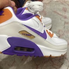 Nike Air Max 90 Ltr 6y Gs New No Box Up For Sale: Nike Air Max 90 Low White Action Grape Orange Purple Dv3607-103 Gs 6y =Women 7.5 Condition: Brand New With Original Box ! Authenticity: All Of Our Products Are 100% Authentic Or Money Back Guaranteed! Nike Air Max White Jogging Shoes With Branded Insole, White Nike Air Max For Jogging With Air Cushioning, White Low-top Nike Air Max For Jogging, White High-top Nike Air Max For Light Sports, White Synthetic Nike Air Max For Light Sports, Casual White Basketball Shoes With Air Cushioning, White Slip-on Running Shoes Fade-resistant, White Slip-on Running Shoes With Fade-resistant, White Fade-resistant Slip-on Running Shoes