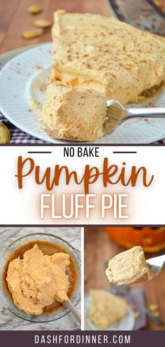 no bake pumpkin fluff pie is an easy dessert recipe that's perfect for fall