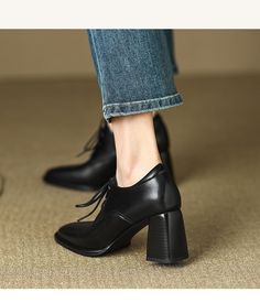 CHIKO Kyah Square Toe Block Heels Oxfords Shoes Oxford Shoes Heels, Women Loafers, Oxfords Shoes, Girls Couture, Chunky Heel Pumps, Female Shoes, Couture Shoes, Oxford Heels, Chunky High Heels