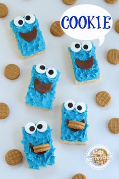 cookies made to look like cookie characters with googly eyes