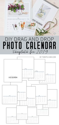 the diy drag and drop photo calendar is shown