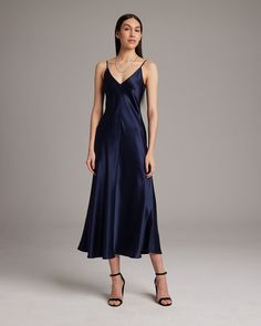 This elegant bias-cut slip dress features a spaghetti strap and flattering V Neck for a fresh, yet refined look. This perfect basic can be worn for life, dressed up, or dressed down, for the perfect effortless ensemble. 100% Silk Charmeuse Made in New York City Product Care: Dry Clean Only Slip Dress V Neck, Bias Cut Slip Dress, Vestido Slip Dress, Slip Dresses Outfits, Silk Dress Sewing Pattern, 50th Birthday Dress, Grad Party Outfit, Dress Stitching, Vietnam Dress