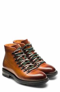 Brunello Cucinelli Mountain Hiker Boot (Men) | Nordstrom Calf Leather Lace-up Boots With Contrast Sole, Lace-up Calf Leather Boots With Contrast Sole, Rugged Lace-up Boots With Leather Sole For Winter, Winter Calf Leather Ankle Lace-up Boots, Rugged Leather Sole Combat Boots For Winter, Luxury Lace-up Winter Boots, Luxury Lace-up Boots For Winter, Luxury Winter Lace-up Boots, Rugged Lace-up Boots With Vibram Sole For Winter