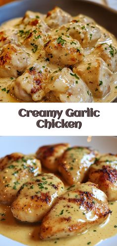 Creamy Garlic Chicken Creamy Garlic Chicken Recipes, Garlic Chicken Recipe, Chicken Receipes, Kitchen Simple, Chicken Breast Recipes Baked, Creamy Garlic Chicken, Chicken Breast Seasoning, Cranberry Sauce Homemade, Chicken Fried