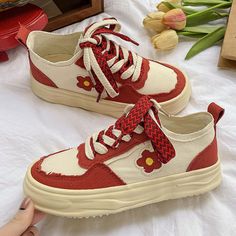 Little Red Flower Colorblock Canvas Shoes Red Season, Mary Jane High Heels, Gorgeous Prom Dresses, Hoodie Coat, Spring Summer Autumn Winter, Mary Jane Heels, Red Flower, Suits Coats, Dress Suits