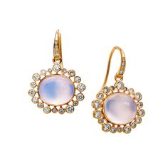 18 karat yellow gold Moon Quartz 7.50 carats approx. Champagne diamonds 0.80 carat approx. French wires for pierced ears Limited Edition Moon Quartz, Diamond Cluster Earrings, Bezel Set Diamond, Gold Moon, Oval Earring, White Gold Earrings, Champagne Diamond, Yellow Gold Earring, Cluster Earrings