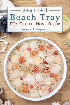 seashell beach tray diy coastal home decor