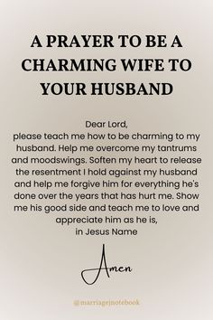 a prayer to be a charming wife to your husband