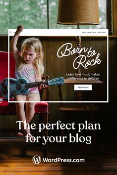 Start your blog with Wordpress.com Free Blog Sites, Born To Rock, 광고 디자인, Blog Sites, Debt Consolidation, Building A Website, Successful Blog, Kids Reading, Website Traffic