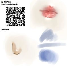 a close up of a person's mouth with qr code on it and an image of the lips