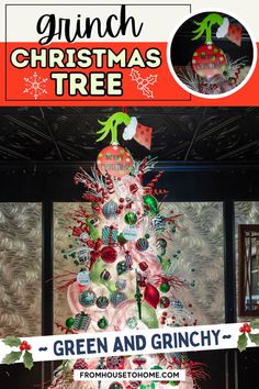 Grinch Christmas Tree Ideas Grinch Christmas Tree Ideas Themed, Diy Grinch Ornaments, Cool Christmas Decorations, Grinch Christmas Ornaments