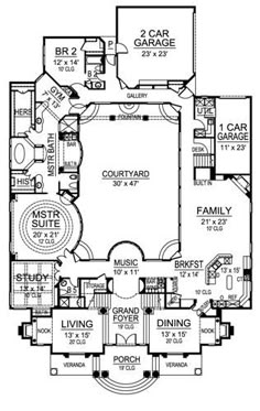 this is the floor plan for these luxury home plans, which include two master suites and three