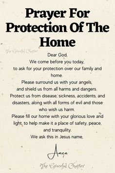 prayer for protection of the home