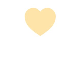 a yellow heart on a white background