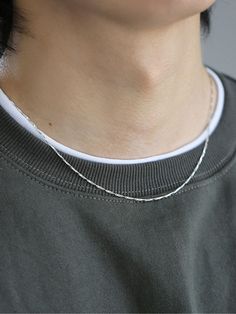 Editor's notesIt is a necklace with thin needle shaped chain. The necklace is a casual and simple design that is a good match with any outfits. The unique shape of the chain is the design point.- Silver chain necklace- Thin needle shaped chain- Simple and basicitem- Unique chain detailMeasurements(in.)One Size- Circumference: 18.5 in.Composition & Care- 925 Silver- Gently wash with mild detergent and wipe using a soft clothDesigner- by GRAYNOISE Male Silver Chain Necklace, Simple Necklace For Men, Soft Boy Jewelry, Men’s Chain Designs, Men Necklace Pendant, Silver Mens Jewelry, Silver Chain Design For Men, Men's Assesories, Mens Neck Chains