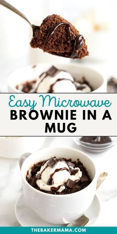 a spoon full of brownie in a mug