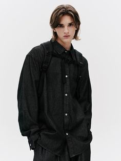 Composition : Cotton 100%color : blackCountry of Origin : CHINA Denim Shirt, Black Shirt, Mens Outfits, The Originals, Black, Clothes, Color