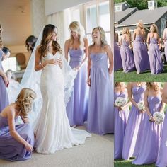 the bridesmaids are getting ready to walk down the aisle