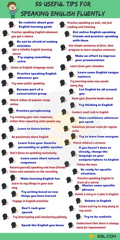 the 50 useful tips for speaking english fluenty by e - learning co uk