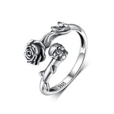 PRICES MAY VARY. Skull Rose Flower Rings: Skull symbolizes freedom and transformation, and rose symbolizes love and femininity. Add excitement to your jewelry collection with this intriguing skull ring! Gorgeous Gift ♥This special sterling silver skull rings with an elegant gift box will be an ideal gift. You can send it to your girlfriend, wife, mom on anniversary, birthday, Valentine's day, party, graduation, engagement or any other important occasion to express your deep love, which is endowe Skeleton Ring, Goth Ring, Skull Wedding Ring, Sterling Silver Skull Rings, Skull Wedding, Silver Skull Ring, Flower Rings, Skull Rings, Princess Ring