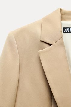 OVERSIZED SATIN EFFECT BLAZER - taupe brown | ZARA United States Joggers Shoes, Kids Rain, Shirt Blouses Tops, Blazer Vest, T Shirt Vest, Blazer Dress, Zara United States, Lapel Collar, Hoodie Top