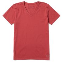 Instant classics don't just happen. We've spent over 20 years perfecting our original Crusher Tee, and its laid-back style has the staying power to prove it. Washed for everyday softness, this v-neck customer favorite barely skims the body for a look that's as easygoing as you are. Solid Colors: 100% USA Grown CottonHeather Colors: 70% Cotton/30% PolyesterClassic Fit. Barely skims the body for a flattering silhouette. Garment washed for softness. Slight waist shape, rib at the neck, and self-fab Red Classic Cotton T-shirt, Classic Red Cotton T-shirt, Classic Red Tops For Everyday Wear, Classic Red Tops For Everyday, Classic Red Tops With Relaxed Fit, Classic Red Top With Relaxed Fit, Ladies Tee Shirts, Fine Yarn, Fabric Tape