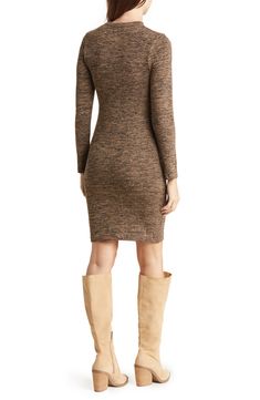 A fitted silhouette brings contemporary appeal to a stretchy sweater dress that's always comfortable. 33" length Crew neck Long sleeves Unlined 53% viscose, 42% polyester, 5% elastane Machine wash, line dry Made in Turkey Model stats: 5'10" height, 32" bust, 25" waist, 36" hip. Model is wearing size Small. Daytime Dresses, Mini Sweater Dress, French Connection, Sundress, Sweater Dress, Slip On, Nordstrom, Dress Outfits, Mini Dress